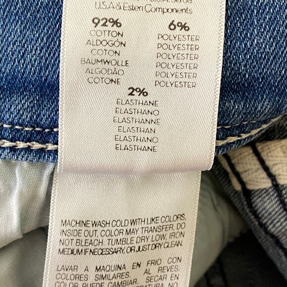 🛑SOLD🛑 Mother The Weekender Fray Jeans Size 25 Graffiti Girl Blue Mid Rise Flare - Picture 11 of 14